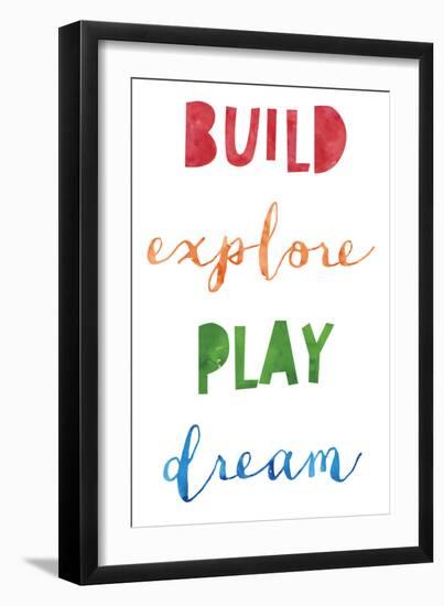 Build Explore Play Dream V2-Jennifer McCully-Framed Art Print