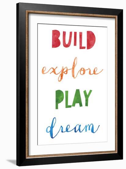 Build Explore Play Dream V2-Jennifer McCully-Framed Art Print