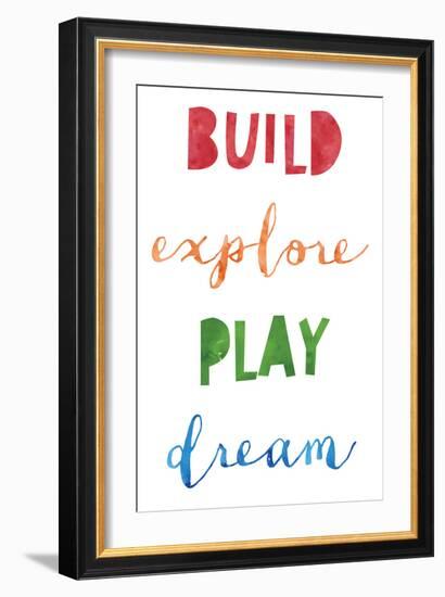 Build Explore Play Dream V2-Jennifer McCully-Framed Art Print