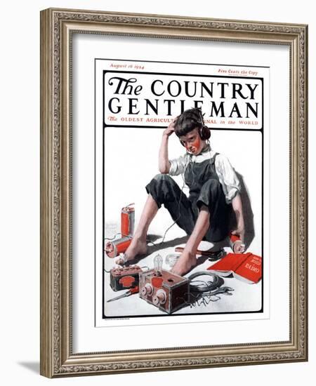 "Build Your Own Radio," Country Gentleman Cover, August 16, 1924-William Meade Prince-Framed Giclee Print