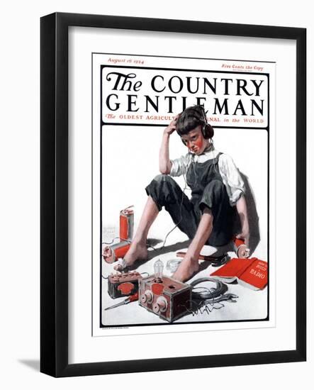 "Build Your Own Radio," Country Gentleman Cover, August 16, 1924-William Meade Prince-Framed Giclee Print