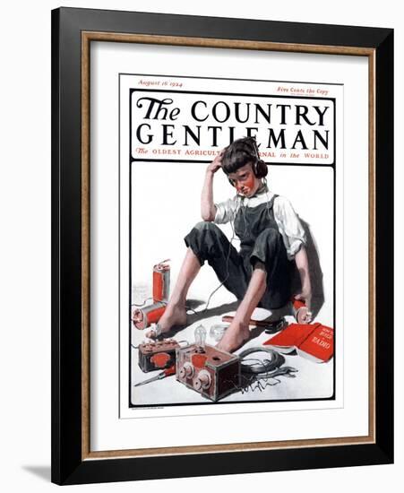 "Build Your Own Radio," Country Gentleman Cover, August 16, 1924-William Meade Prince-Framed Giclee Print