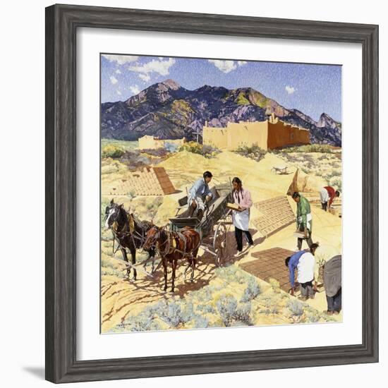 Builders in the Desert-Walter Ufer-Framed Giclee Print