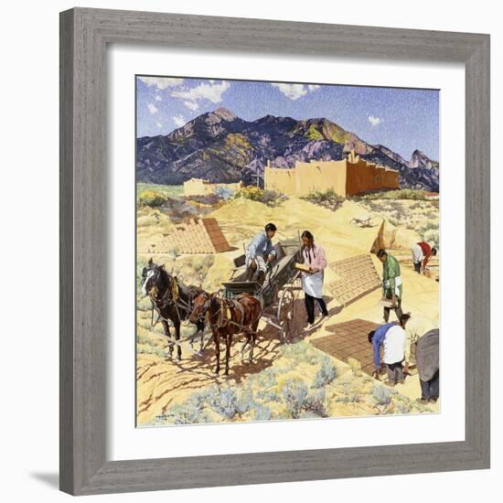 Builders in the Desert-Walter Ufer-Framed Giclee Print