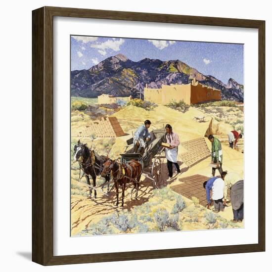 Builders in the Desert-Walter Ufer-Framed Giclee Print