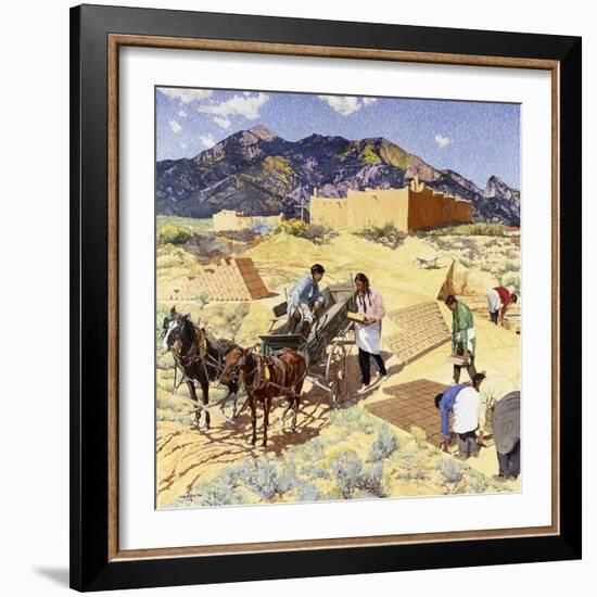 Builders in the Desert-Walter Ufer-Framed Giclee Print