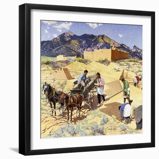 Builders in the Desert-Walter Ufer-Framed Giclee Print