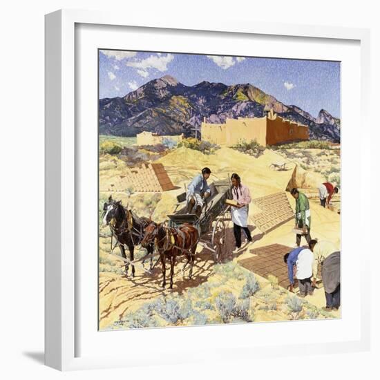 Builders in the Desert-Walter Ufer-Framed Giclee Print