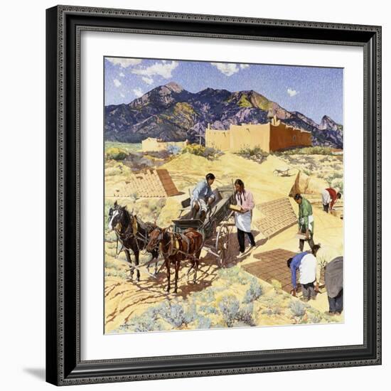 Builders in the Desert-Walter Ufer-Framed Giclee Print