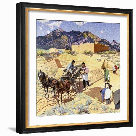 Builders in the Desert-Walter Ufer-Framed Giclee Print