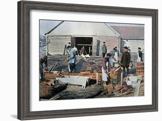 Builders Outside Moscow, Russia, C1890-Gillot-Framed Giclee Print