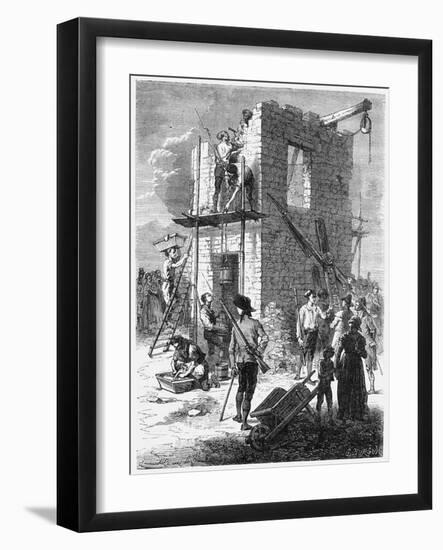 Building a Chappe Telegraph Station, C1793-null-Framed Giclee Print