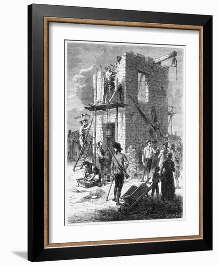 Building a Chappe Telegraph Station, C1793-null-Framed Giclee Print
