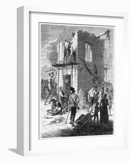 Building a Chappe Telegraph Station, C1793-null-Framed Giclee Print