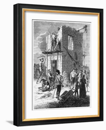 Building a Chappe Telegraph Station, C1793-null-Framed Giclee Print