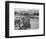 'Building a pontoon bridge over a French stream', 1915-Unknown-Framed Photographic Print