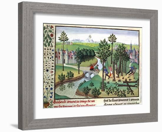 Building a Road, 15th Century-null-Framed Giclee Print