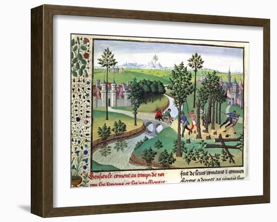 Building a Road, 15th Century-null-Framed Giclee Print