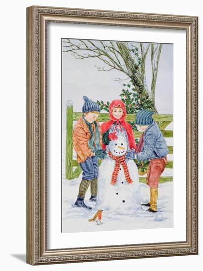 Building a Snowman-Catherine Bradbury-Framed Giclee Print