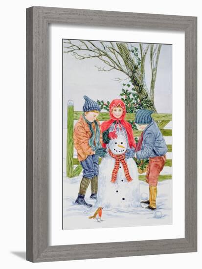 Building a Snowman-Catherine Bradbury-Framed Giclee Print