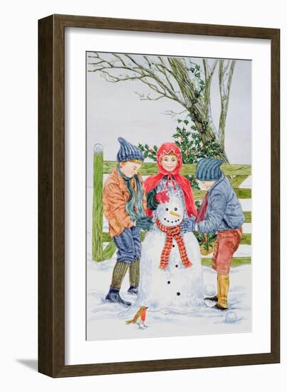 Building a Snowman-Catherine Bradbury-Framed Giclee Print