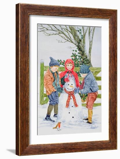 Building a Snowman-Catherine Bradbury-Framed Giclee Print