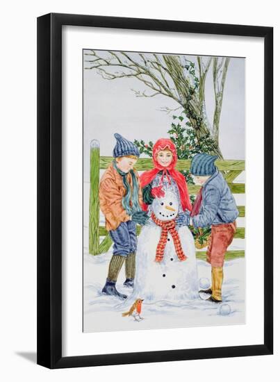 Building a Snowman-Catherine Bradbury-Framed Giclee Print