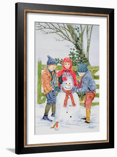 Building a Snowman-Catherine Bradbury-Framed Giclee Print