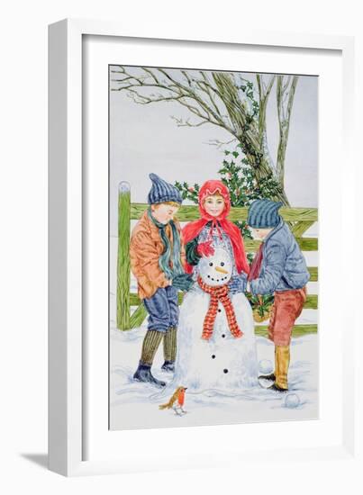 Building a Snowman-Catherine Bradbury-Framed Giclee Print