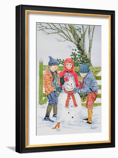 Building a Snowman-Catherine Bradbury-Framed Giclee Print