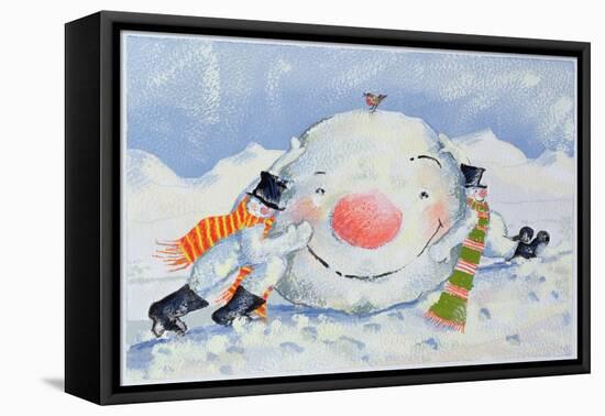 Building a Snowman-David Cooke-Framed Premier Image Canvas