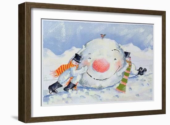 Building a Snowman-David Cooke-Framed Giclee Print