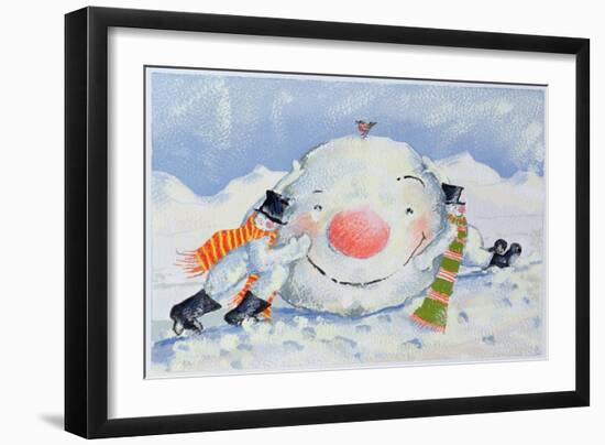 Building a Snowman-David Cooke-Framed Giclee Print