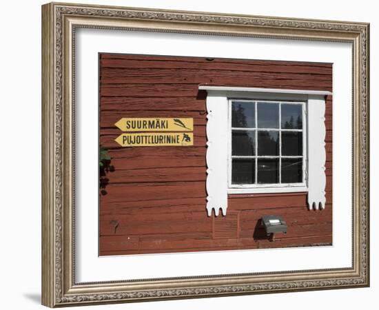 Building and Ski Jump Directions, Puijo Hill, Kaupio, Eastern Lakeland, Finland-Doug Pearson-Framed Photographic Print