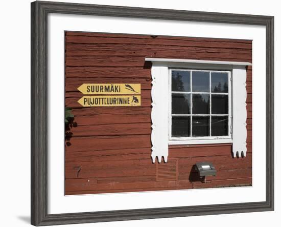 Building and Ski Jump Directions, Puijo Hill, Kaupio, Eastern Lakeland, Finland-Doug Pearson-Framed Photographic Print