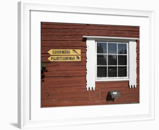 Building and Ski Jump Directions, Puijo Hill, Kaupio, Eastern Lakeland, Finland-Doug Pearson-Framed Photographic Print