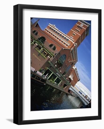 Building Beside the Canal, Brindley Place and Nia, Gas Street Basin, Birmingham, England, UK-Neale Clarke-Framed Photographic Print