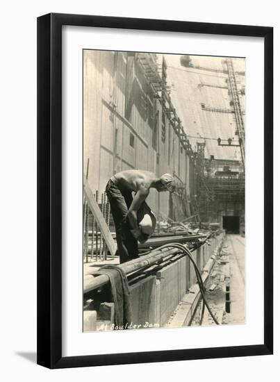 Building Boulder Dam, Nevada-null-Framed Art Print