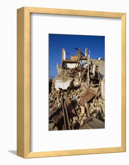 Building Destroyed by Earhquake--Framed Photographic Print