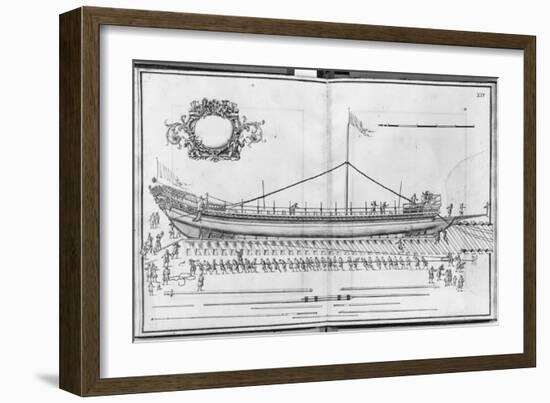 Building, Equipping and Launching of a Galley, Plate Xiv-French School-Framed Photographic Print