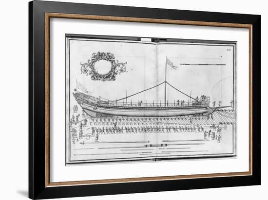 Building, Equipping and Launching of a Galley, Plate Xiv-French School-Framed Photographic Print