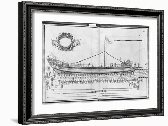 Building, Equipping and Launching of a Galley, Plate Xiv-French School-Framed Photographic Print