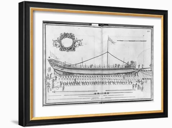 Building, Equipping and Launching of a Galley, Plate Xiv-French School-Framed Photographic Print