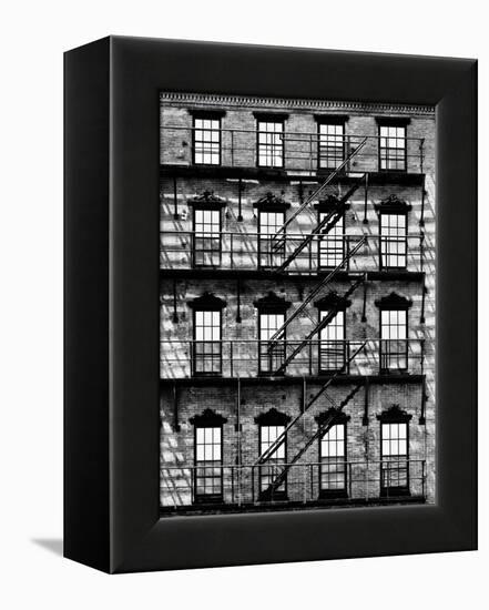 Building Facade in Red Brick, Stairway on Philadelphia Building, Pennsylvania, US-Philippe Hugonnard-Framed Premier Image Canvas