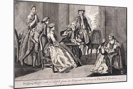 Building Houses with Cards', C1745-Benjamin Cole-Mounted Giclee Print