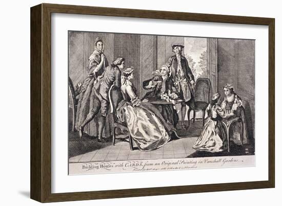 Building Houses with Cards', C1745-Benjamin Cole-Framed Giclee Print