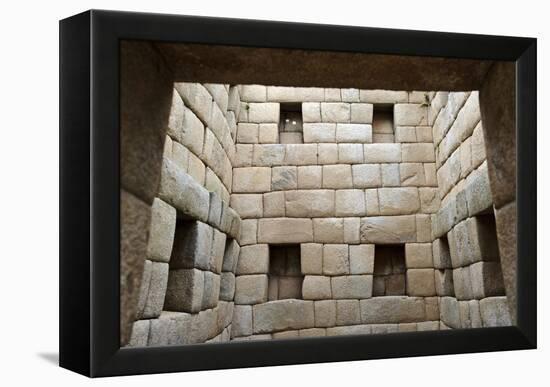 Building Interior, Machu Picchu, Peru-Matthew Oldfield-Framed Premier Image Canvas