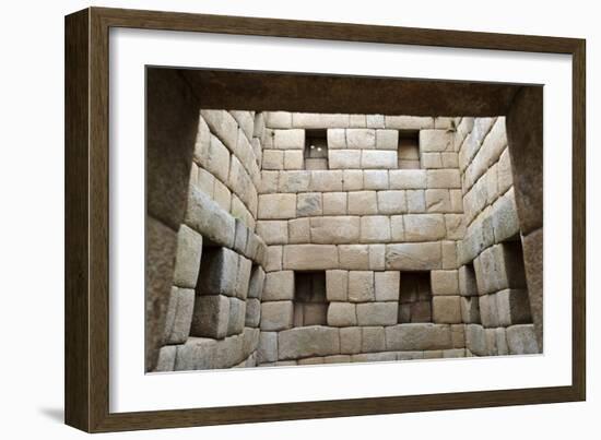 Building Interior, Machu Picchu, Peru-Matthew Oldfield-Framed Photographic Print