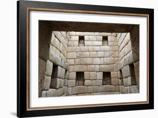 Building Interior, Machu Picchu, Peru-Matthew Oldfield-Framed Photographic Print