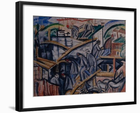 Building New House, 1913-Olga Vladimirovna Rozanova-Framed Giclee Print